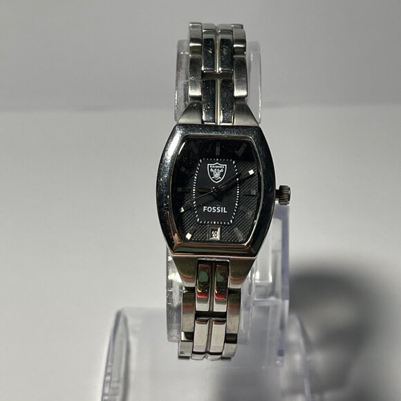 Las Vegas Raiders NFL Stainless-Steel Bracelet Watch by Fossil !!NEW!! (RARE) - Picture 1 of 10